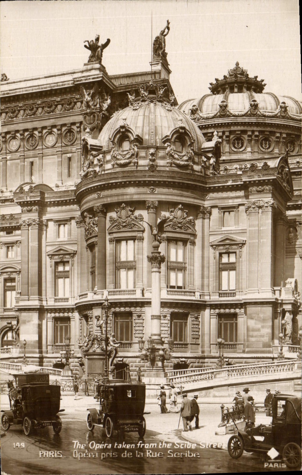 CPA Paris Opera pris de la rue Scribe