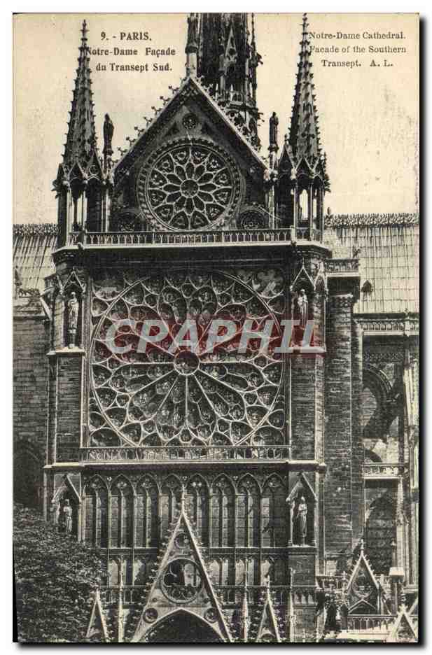 CPA Paris Notre Dame Facade Du Tansept