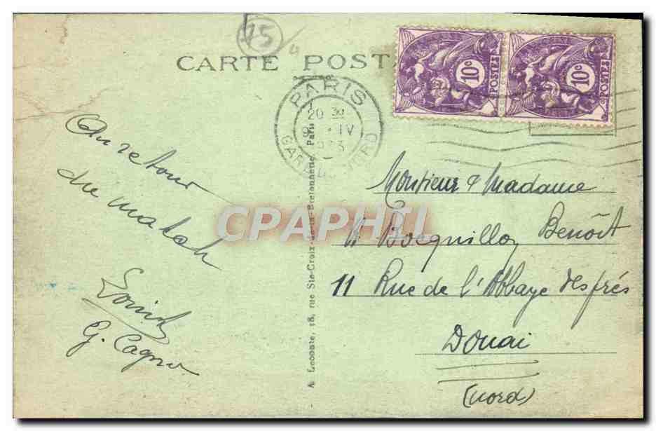 CPA Paris La Conclergerie — Verso