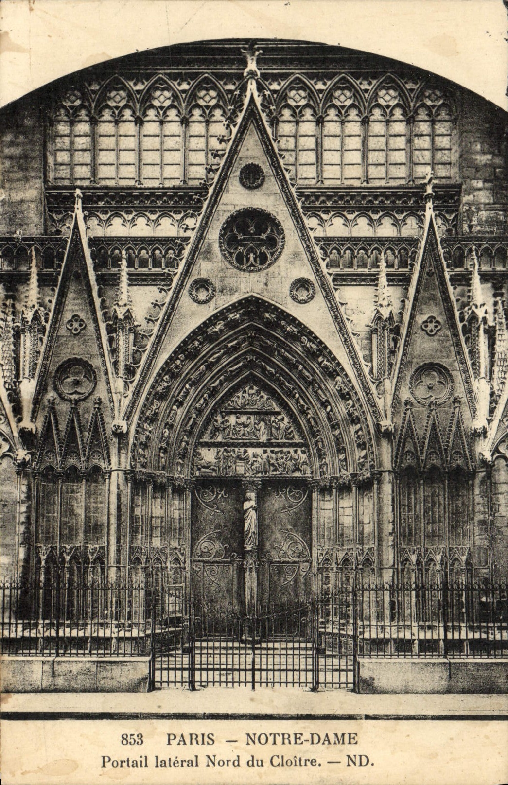 CPA Paris Notre Dame Portail Lateral Nord Du Cloitre