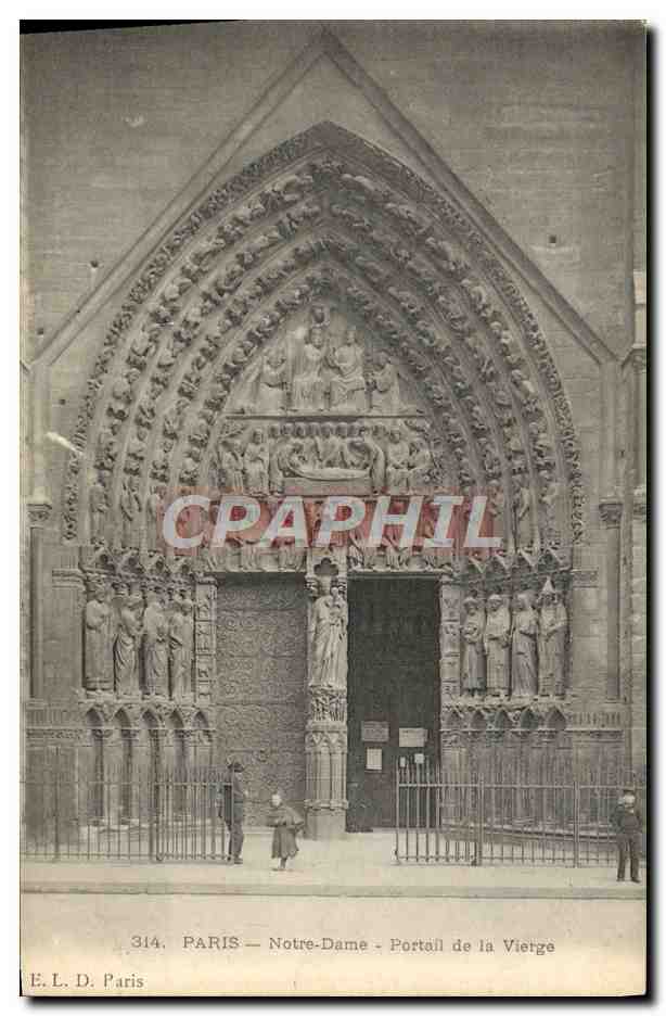 CPA Paris Notre Dame Portail De La Vierge