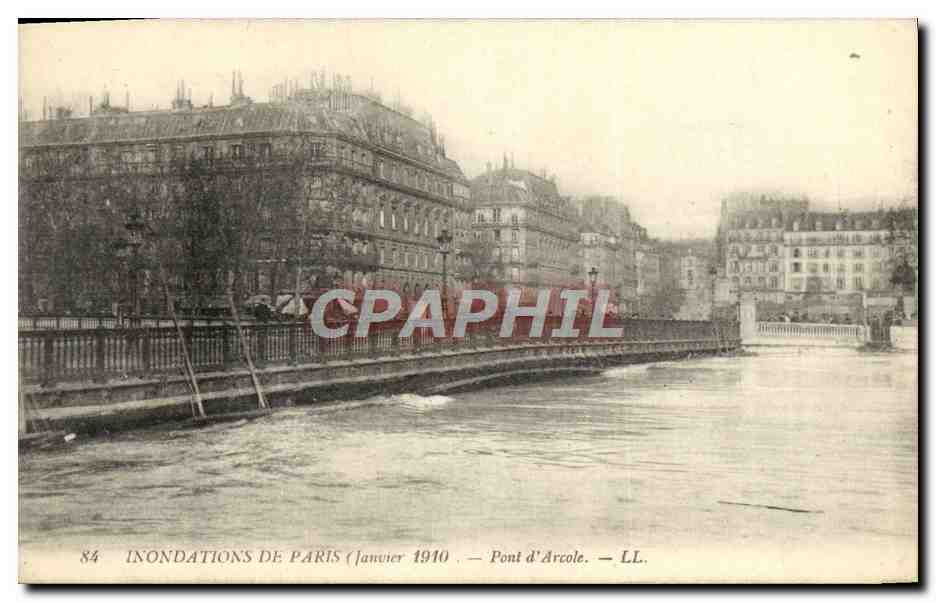 CPA Inondations De Paris Janvier 1910 Pont d'Arcole