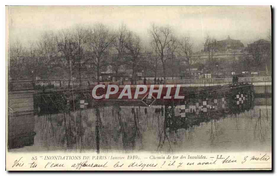 CPA Inondations De Paris Chemin De Fer Des Invalides