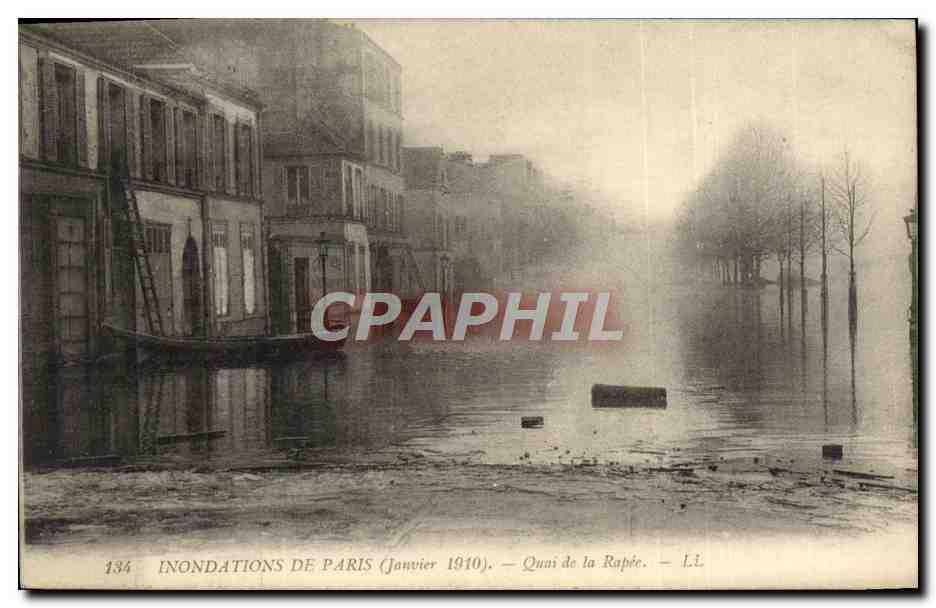 CPA Inondations De Paris Quai De La Rapee