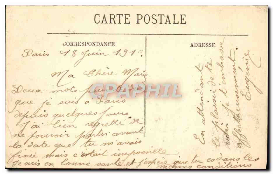 CPA Inondations De Paris Le Pont D'Iena — Rückseite