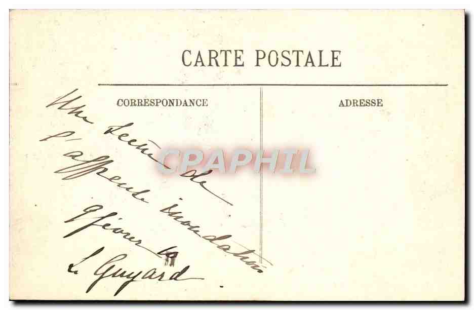 CPA Inondations De Paris A La Gare Saint Lazare — Rückseite