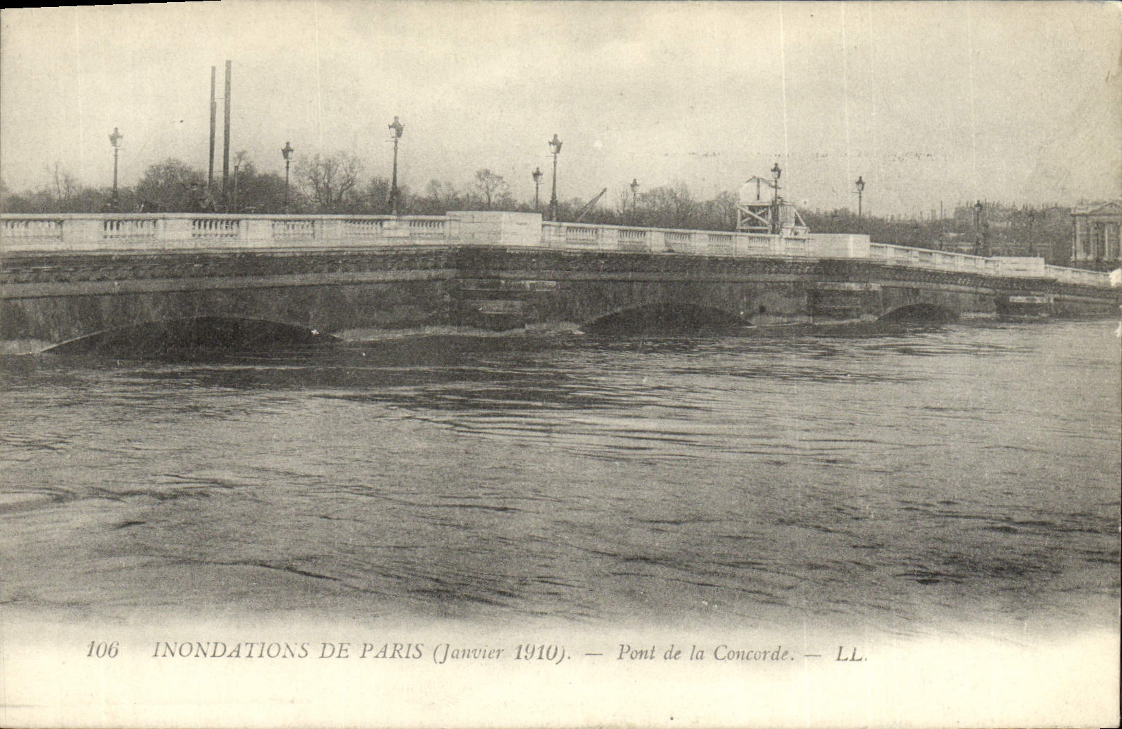 CPA Inondations De Paris Pont De La Concorde