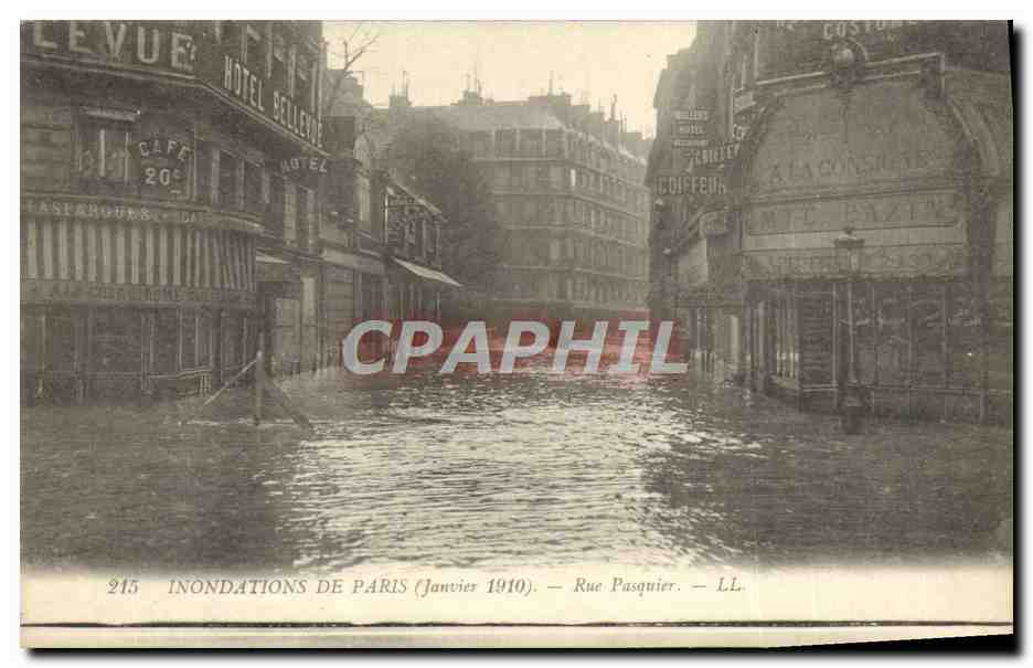CPA Inondations De Paris Rue Pasquier