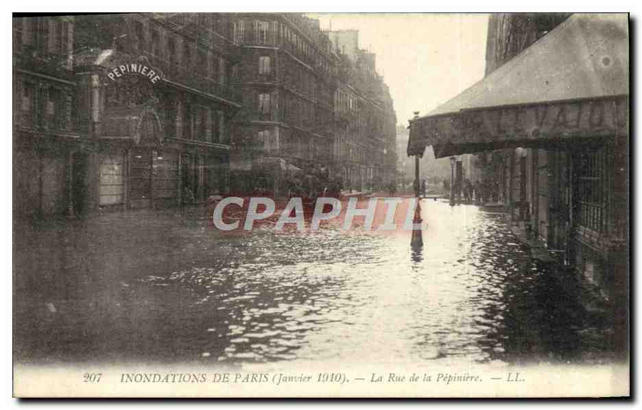 CPA Inondations De Paris Le Rue De La Pepiniere