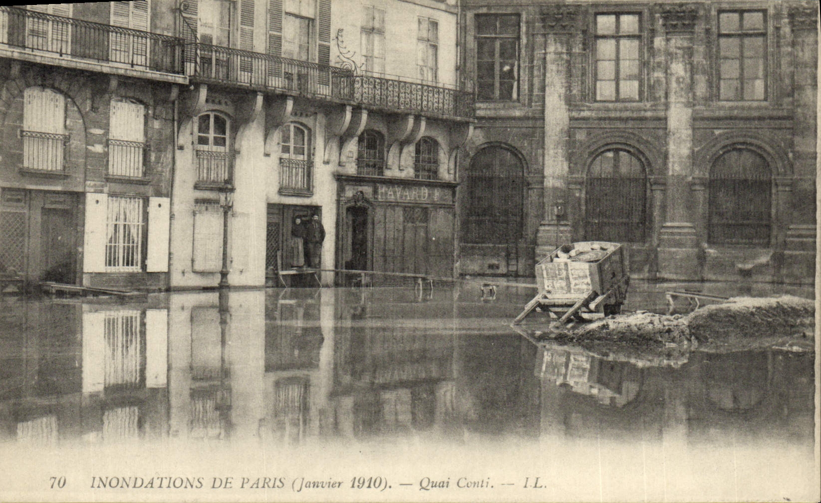 CPA Inondations De Paris Quai Conti