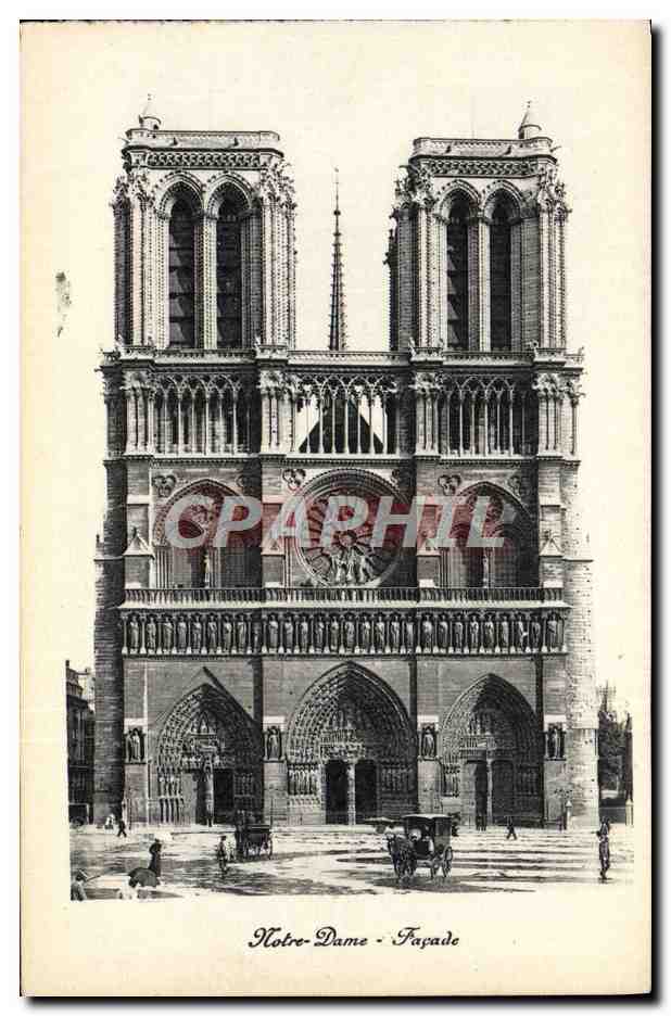 CPA Notre Dame Facade Paris