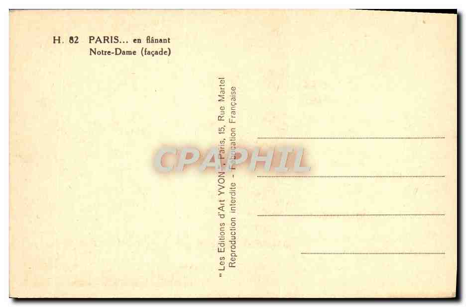 CPA Paris En Flanant Notre Dame — Verso