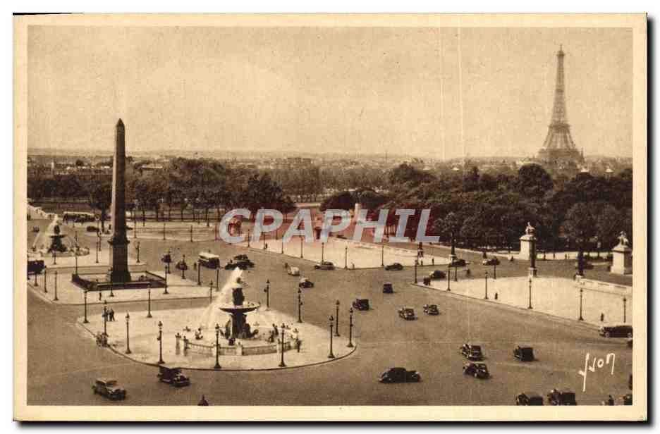 CPA Paris En Flanant Place De La Concorde Tour Eiffel