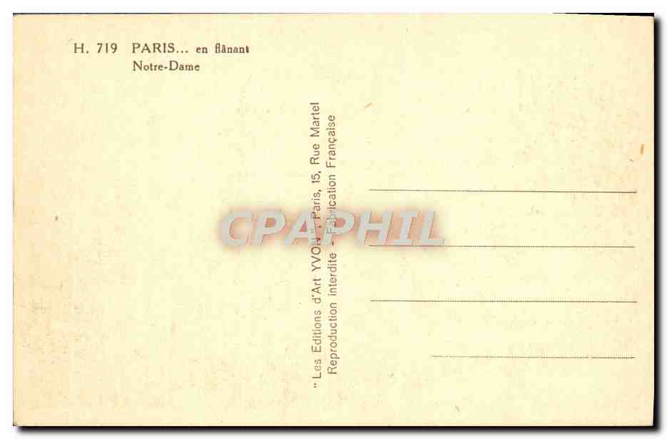 CPA Paris En Flanant Notre Dame — Verso
