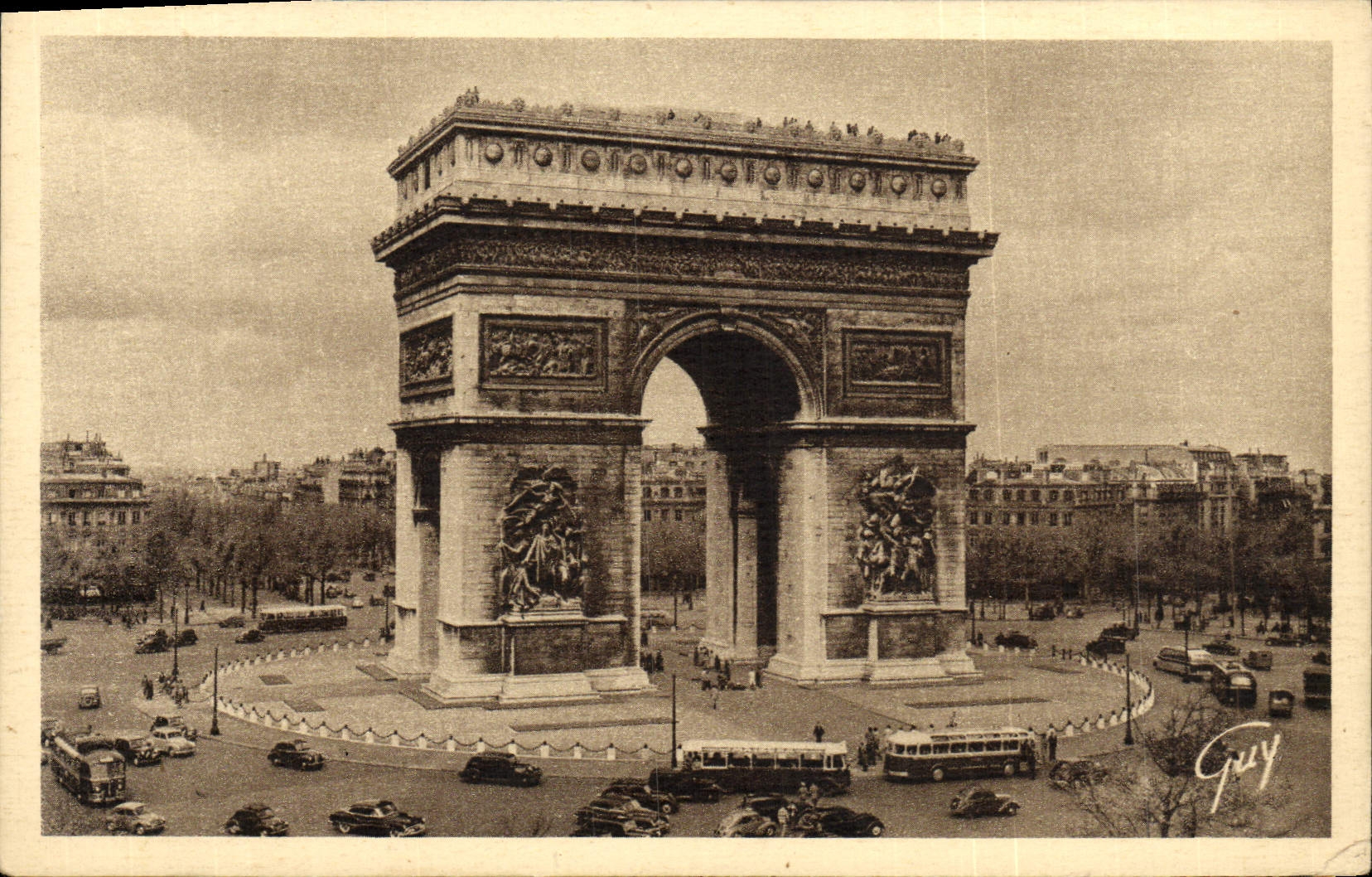 CPA Paris Et Ses Merveilles La Place Et L'Arc De Triomphe De l'Etoille