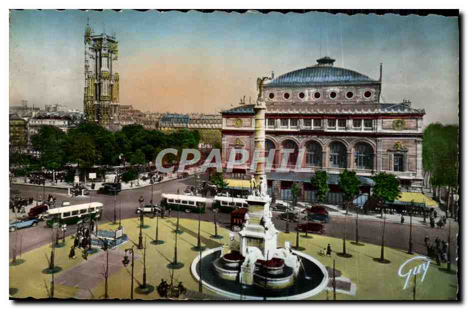 CPM Paris Et Ses Merveilles Place Du Chatelet Et Tour Saint Jacques
