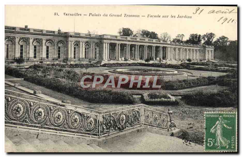 Versailles — Palais du Grand Trianon — Façade sur les Jardins — Héliotypie A. Bourdier