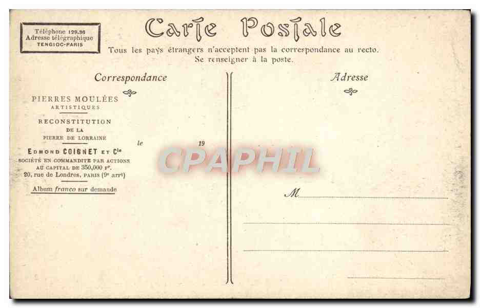 CPA Vase des Tuileries Paris — Verso
