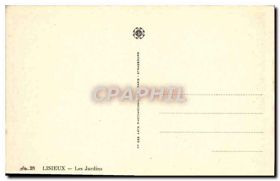 CPA Lisieux Les Jardins — Rückseite