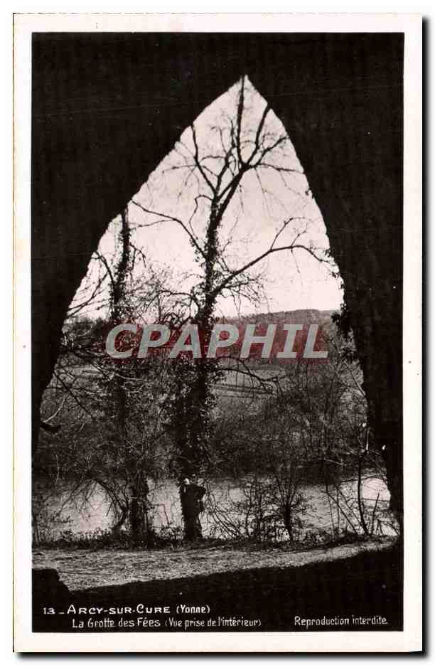 Arcy-sur-Cure (Yonne) — La Grotte des Fées (Vue prise de l'intérieur) — A. Joublin, Éditeur des Grottes