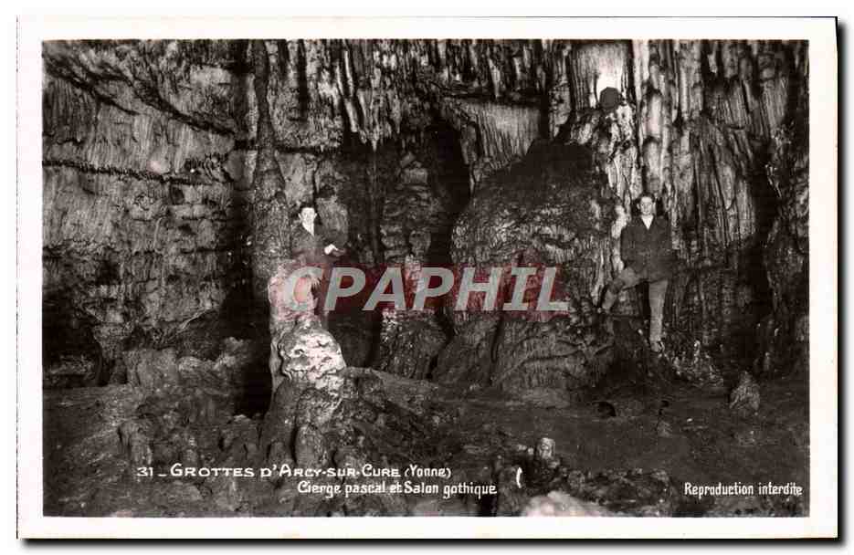 Grottes d'Arcy-sur-Cure (Yonne) — Cierge Pascal et Salon Gothique — A. Joublin, Éditeur des Grottes