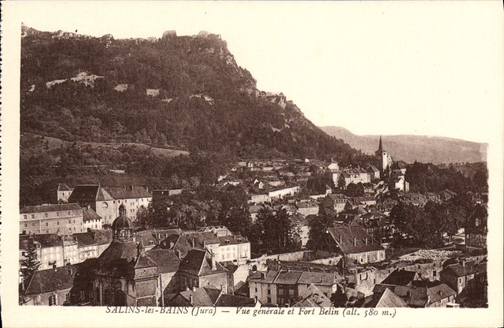 CPA Salins Les Bains Vue Generale Et Fort Belin