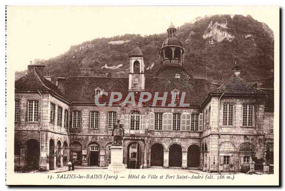 CPA Salins Les Bains Hotel De Ville Et Fort Saint Andre
