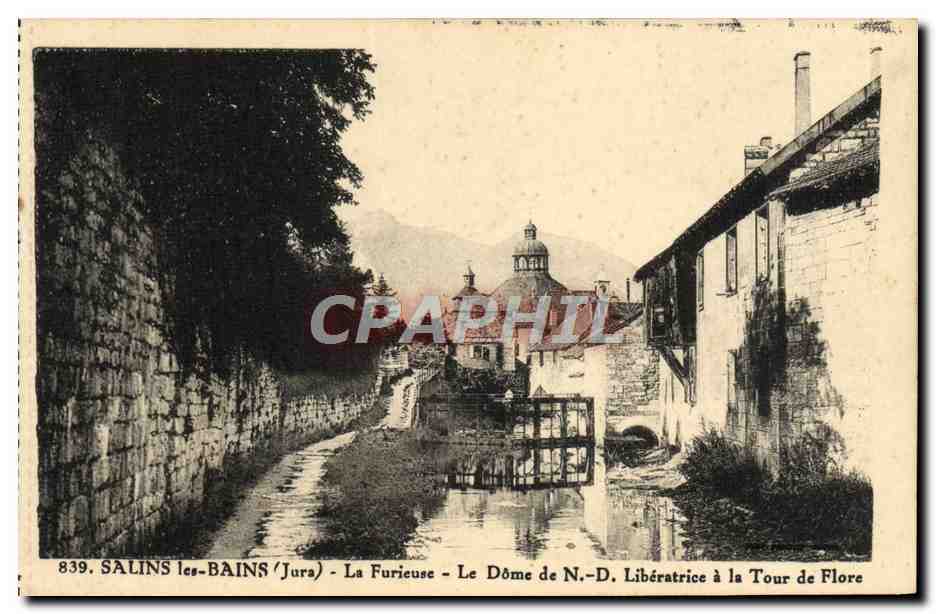 CPA Salins Les Bains La Furieuse Le Dome de ND liberatrice a la tour de Flore