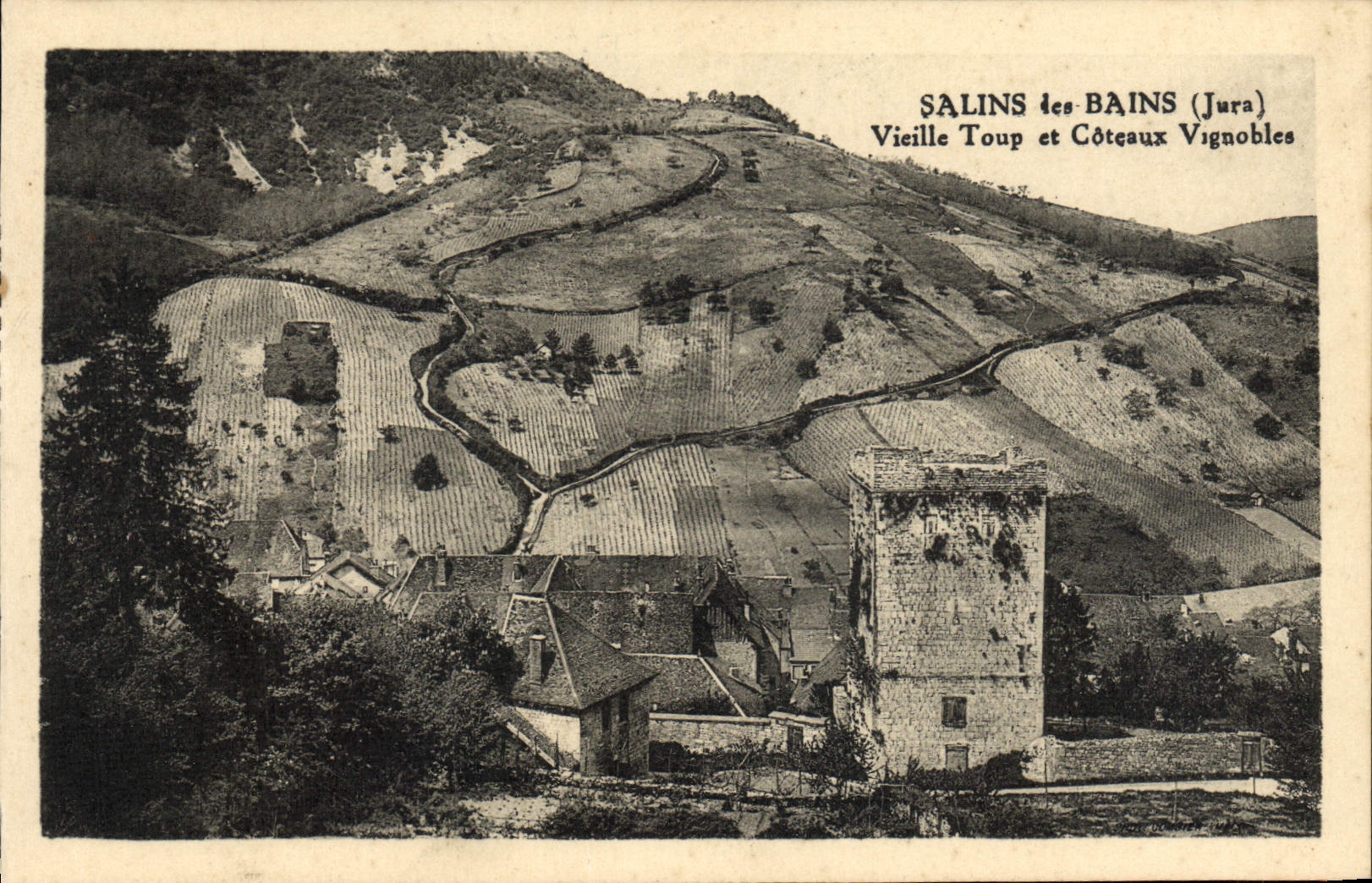 CPA Salins Les Bains Vieille Tour Et Coteaux Vignobles