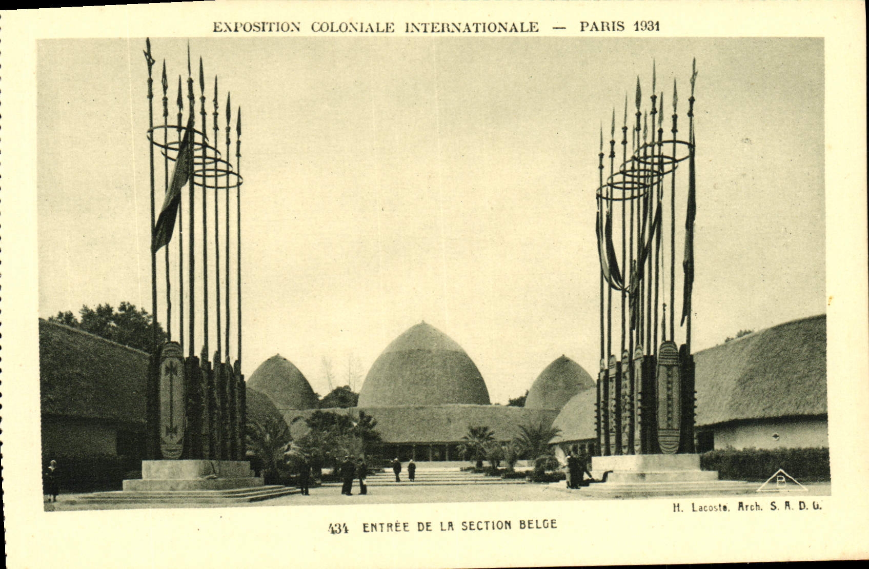 Entrée de la Section Belge — Exposition Coloniale Internationale — Paris 1931 — H. Lacoste, Arch. S.A.D.U.