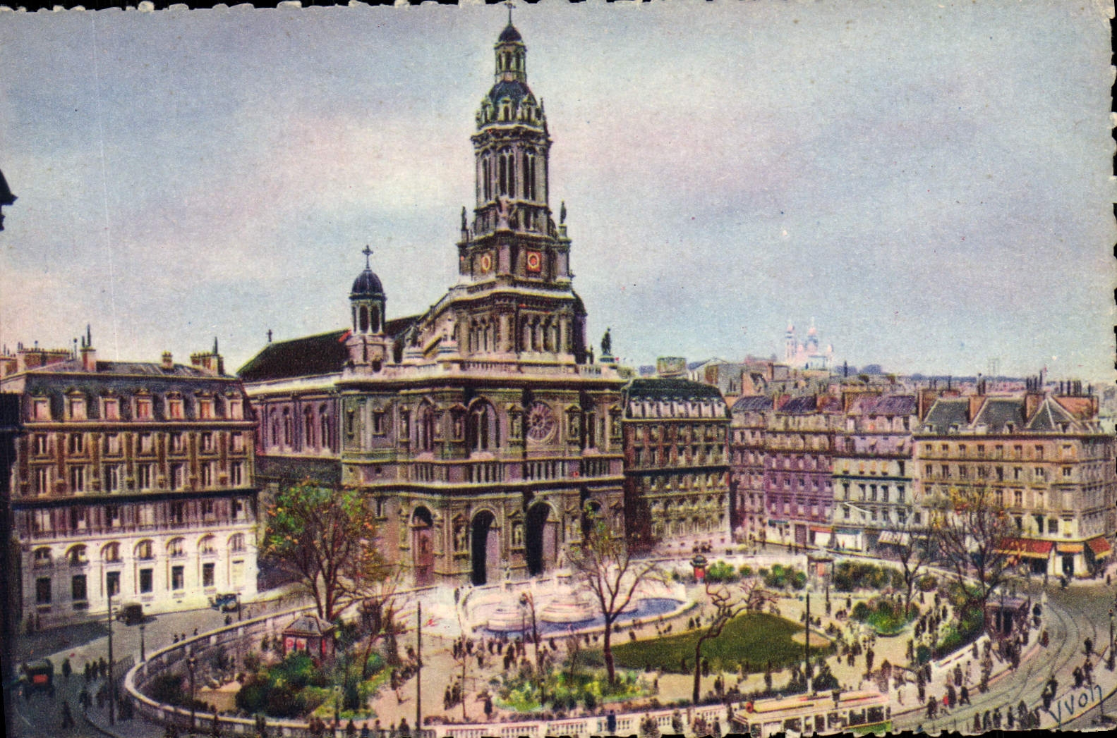 CPA Paris En Flanant L'Eglise De La Trinite