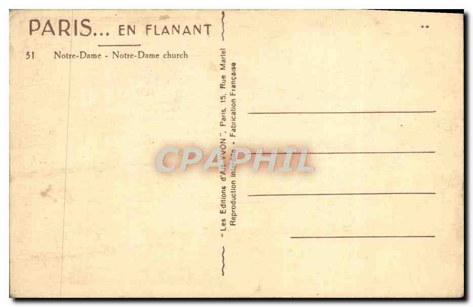 CPA Paris En Flanant Notre Dame  — Verso