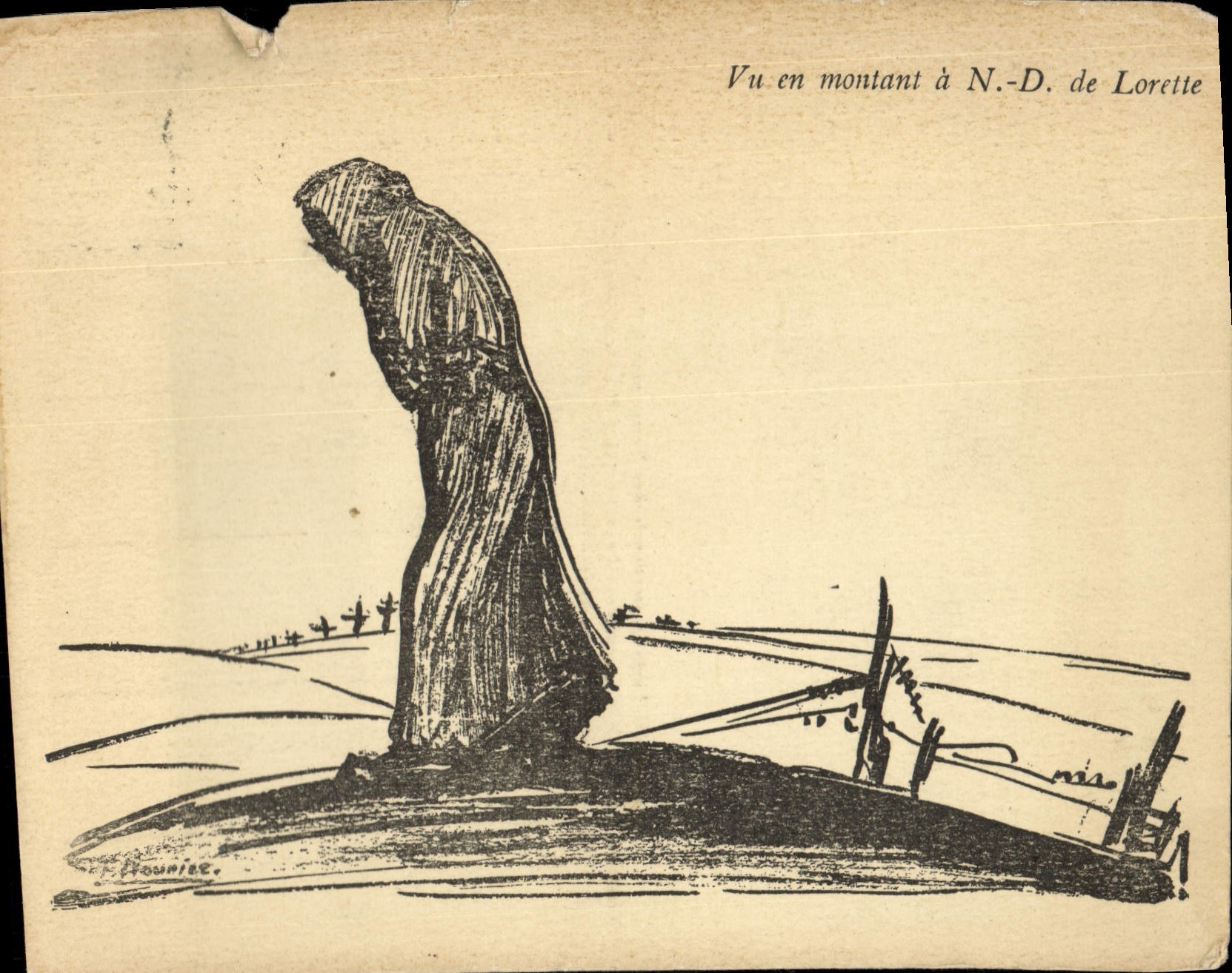 Antike Ansichtskarte Ansicht von Montant a ND De Lorette