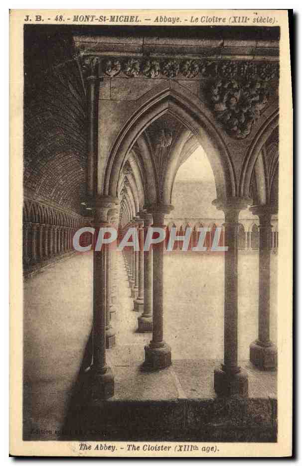 CPA Mont Saint Michel Abbaye Le Cloitre