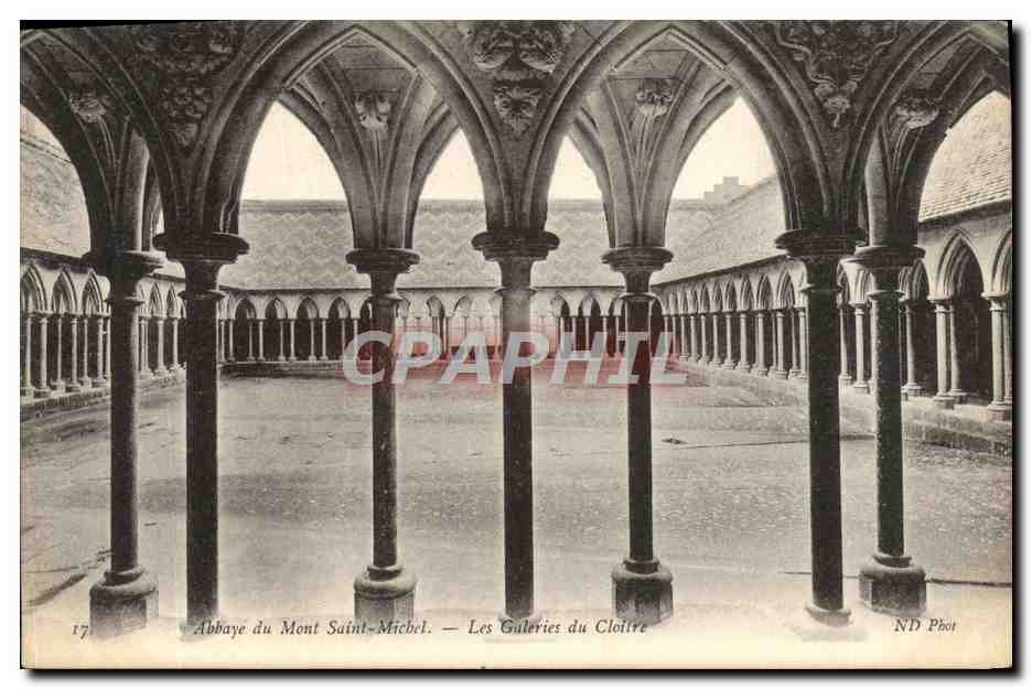 CPA Abbaye Du Mont Saint Michel Les Galeries Du Cloitre