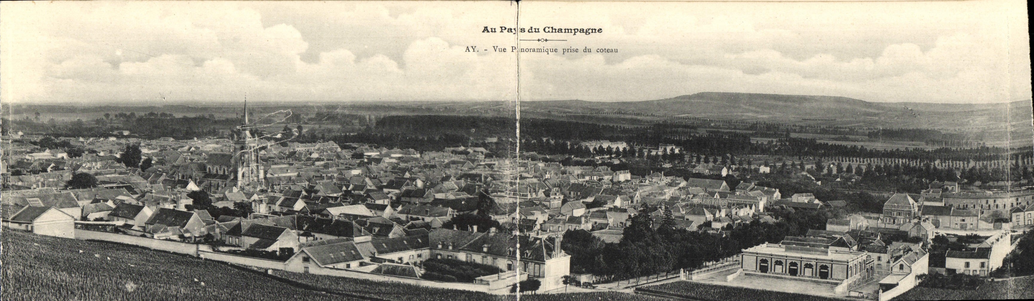 CARTE QUADRUPLE Ay Au Pays Du Champagne Vue panoramique des coteaux