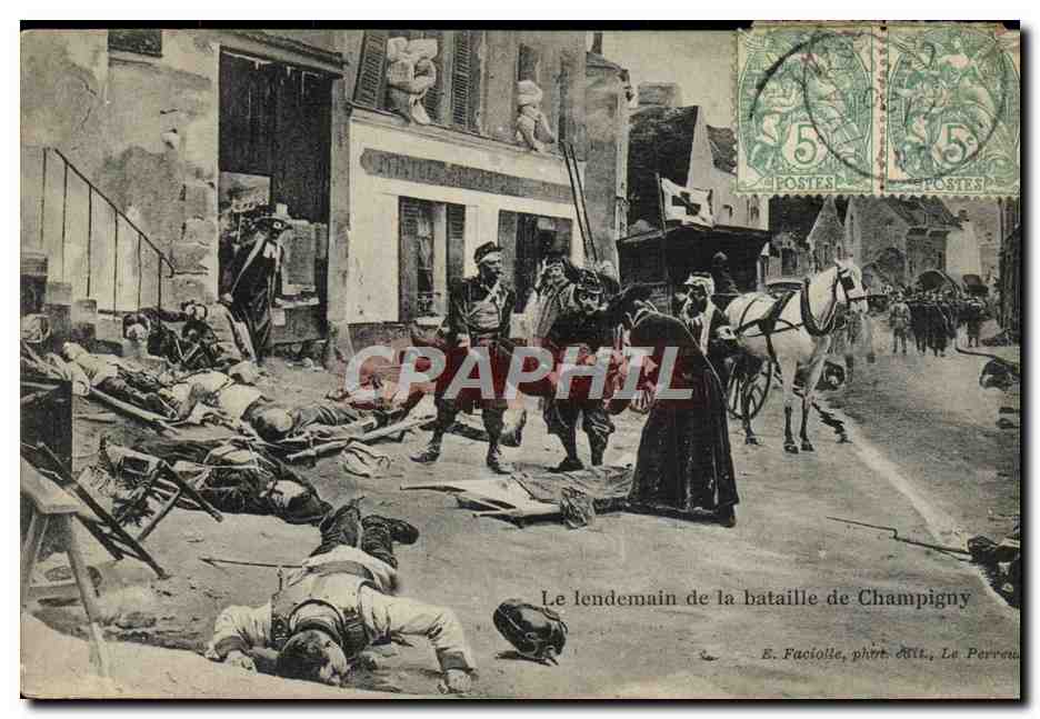CPA Le Lendemain De La Bataille De Champigny Militaria