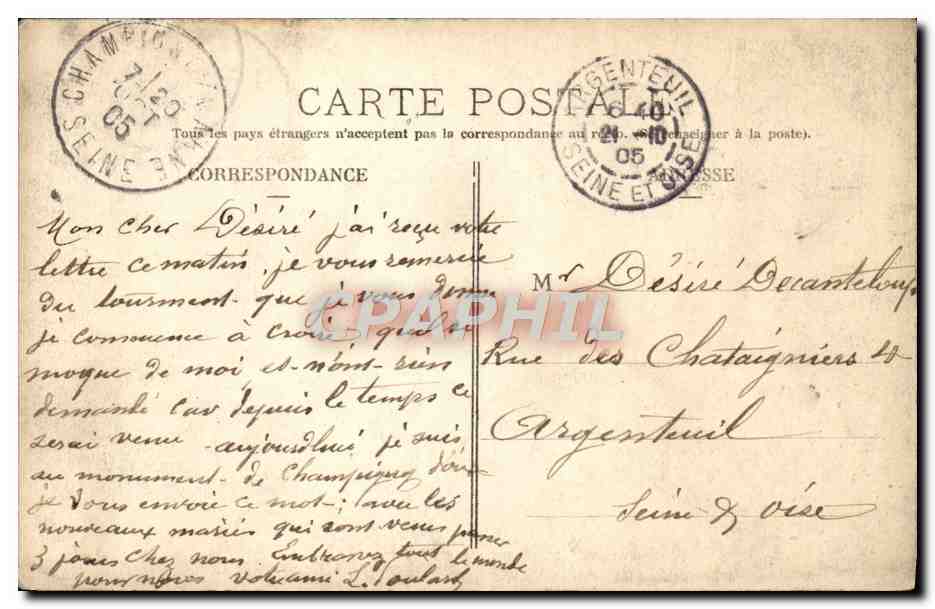 CPA Le Lendemain De La Bataille De Champigny Militaria — Back