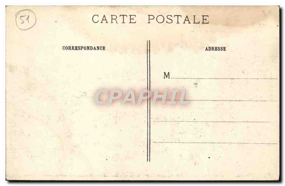 SUIPPES — Vue générale après la Grande Guerre 1914-15 — Grosse cloche de l'Église tombée avec son échafaudage — IMP. BAUDINIÈRE, VANTERIE — Verso