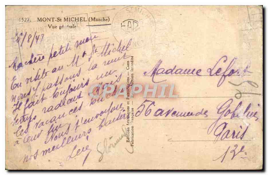 CPA Mont St Michel Vue Generale — Reverso