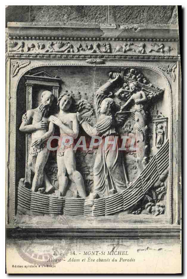 CPA Mont St Michel Abbaye Adam Et Eve Chasses Du Paradis