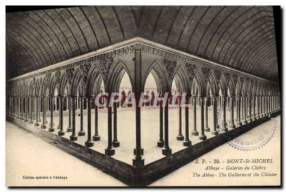 CPA Mont Saint Michel Abbaye Galeries Du Cloitre