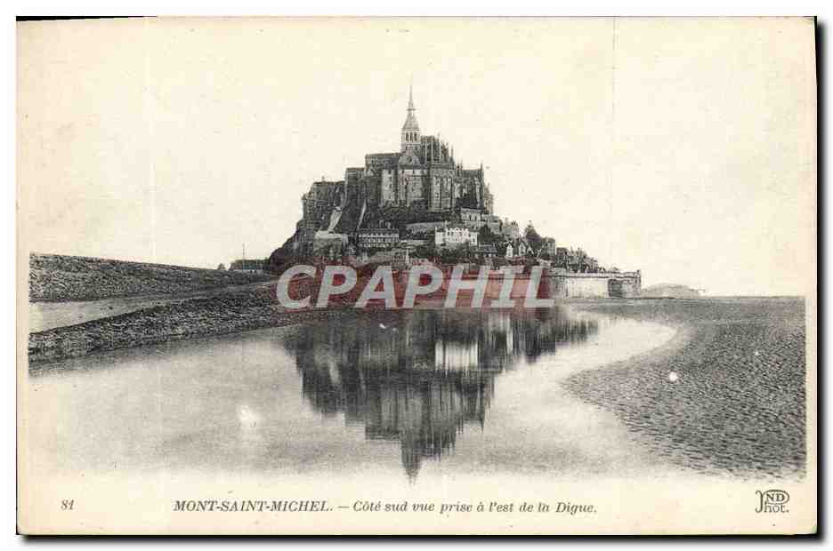 Mont-Saint-Michel — Côté sud vue prise à l'est de la Digue — JND Phot.