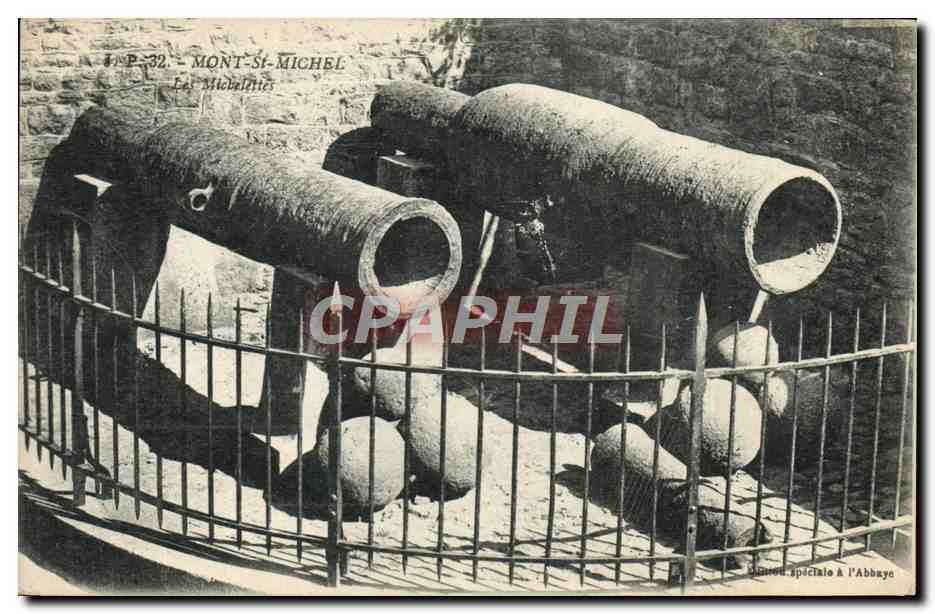 CPA Mont St Michel Les Michelettes Canons