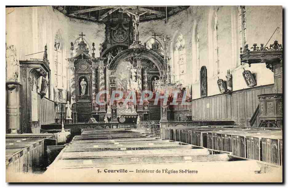 CPA Courville Interieur De L'Eglise St Pierre