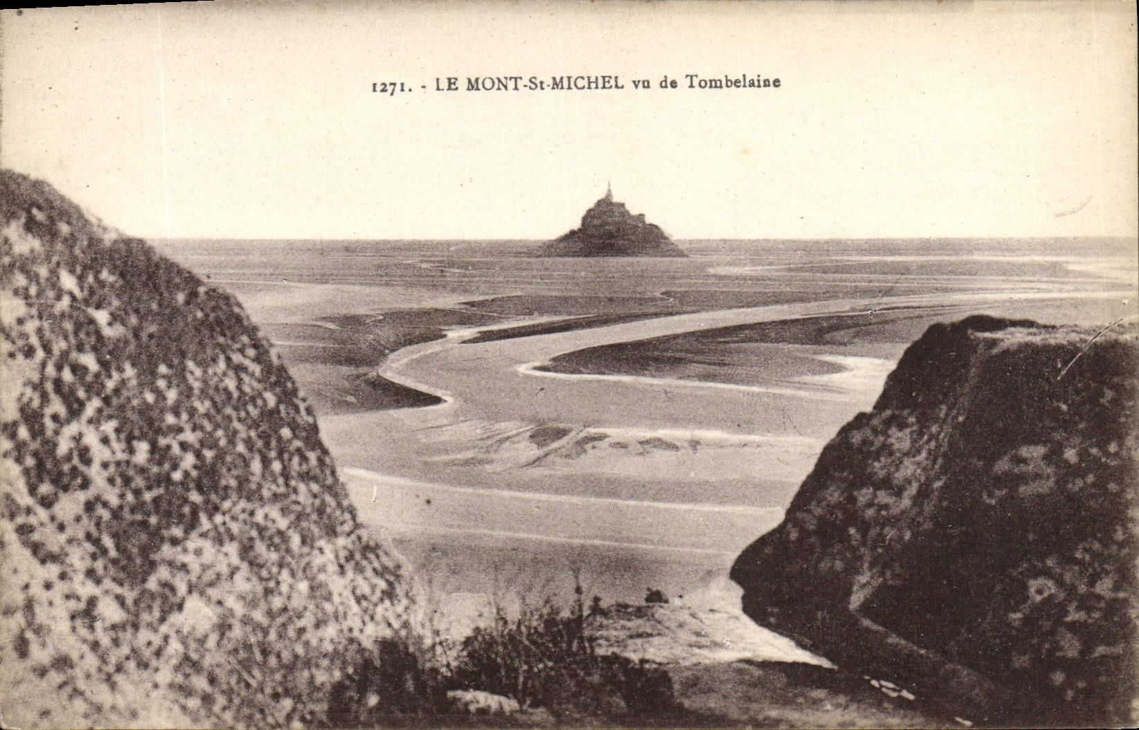Le Mont-Saint-Michel viewed from Tombelaine — publisher Laurent-Nel, n° 1271