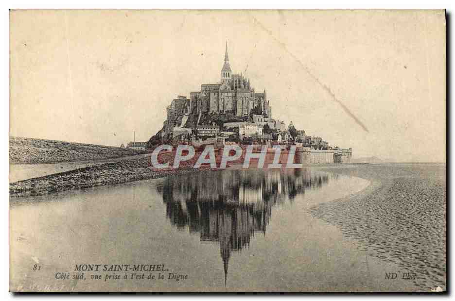 CPA Mont Saint Michel Cote Sud Vue Prise A l'Est De La Digue