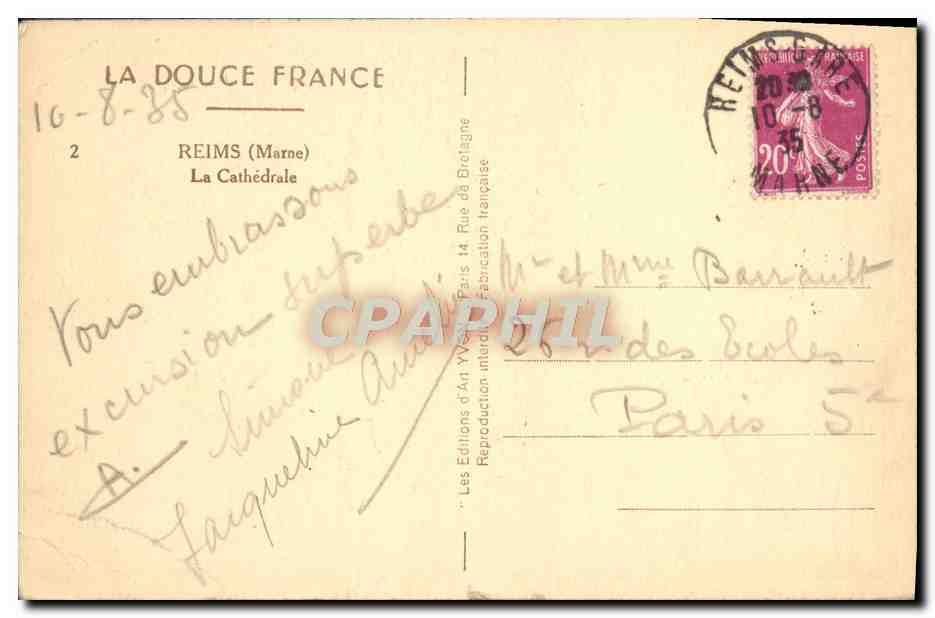 Reims — Die Kathedrale — Yves de Broglie Kunstausgaben — Rückseite