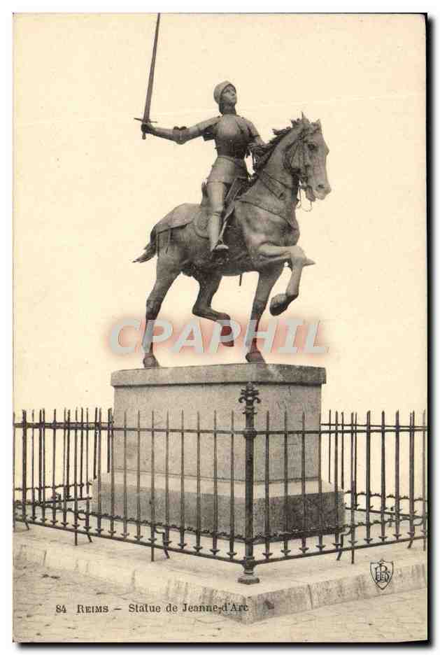 CPA Reims Statue De Jeanne d'Arc