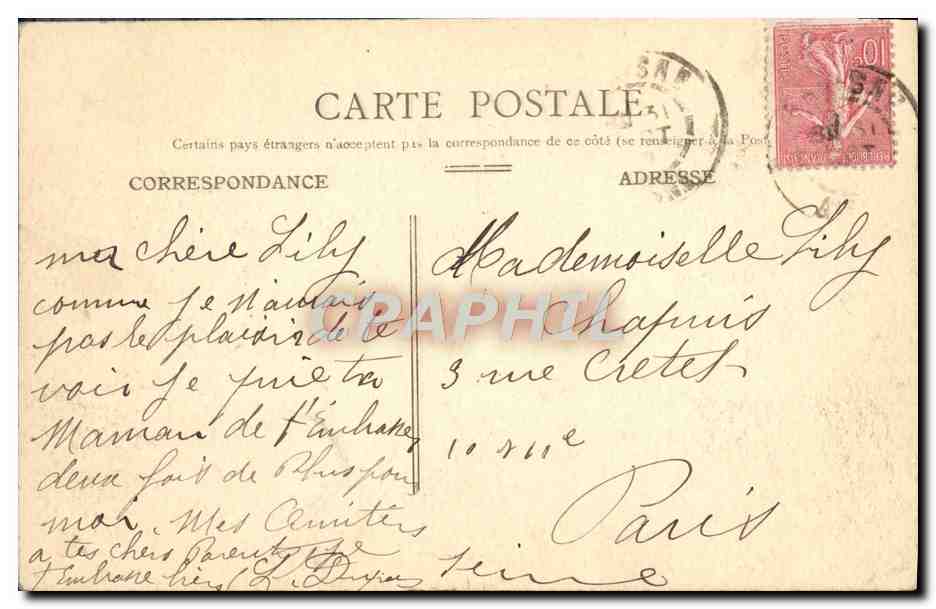 CPA Reims Square Colbert — Verso
